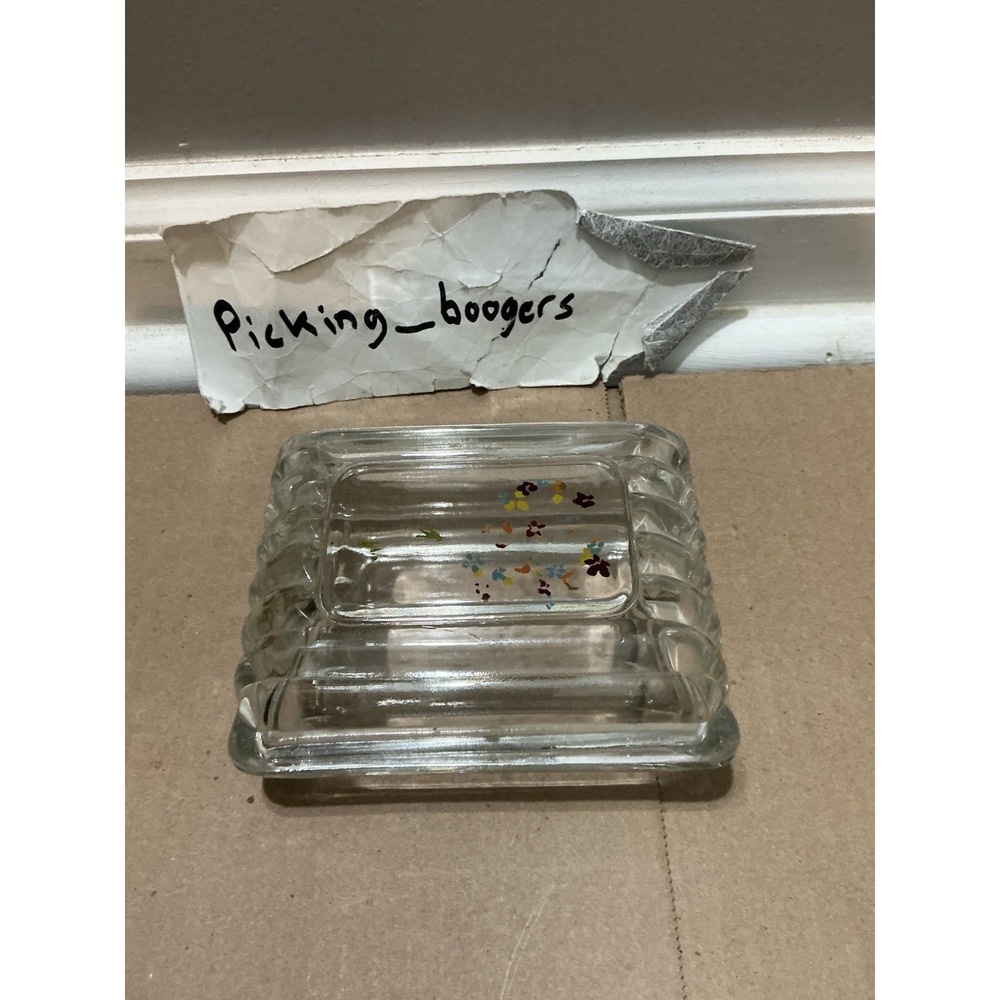 Vintage 1960 Clear Glass Cigarette Box Trinket Box - Picture 6 of 8